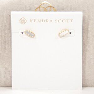 Kendra Scott Mae Gold Plated Mother of Pearl Mini Stud Earrings NWT